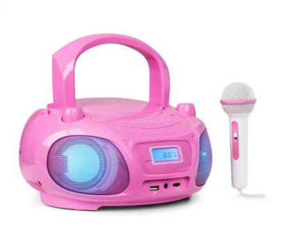 AUNA ROADIE SING, CD BOOMBOX, FM RADIO, SVETELNA SOU, CD PREHRAVAC, MIKROFON, RUZOVY, 10032058