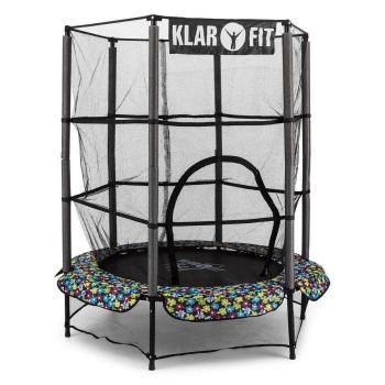 KLARFIT ROCKETKID 5, 140 CM TRAMPOLINA, BEZPECNOSTNA SIET, BUNGEE PRUZENIE, KVETOVY VZOR, 10028958