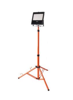 SOLIGHT WM-50W-FVS LED VONKAJSI REFLEKTOR, 50W, 4250LM, 6000K, KABEL SO ZASTRCKOU, CIERNA/ORANZOVA