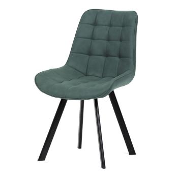 AUTRONIC HC-V3066 GRN3 Židle jídelní, zelená látka v dekoru broušené kůže, nohy černý kov