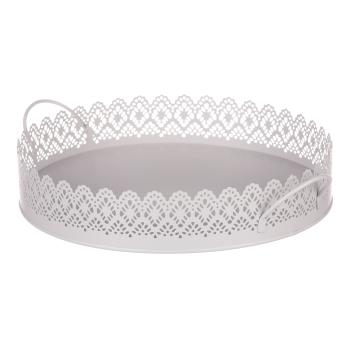 AUTRONIC KK091 GREY Tác kovový, krajkový okraj, šedivá barva.