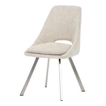 AUTRONIC DCL-W1174 CRM2 Židle jídelní, krémová látka, kovové nohy, broušená nerez.