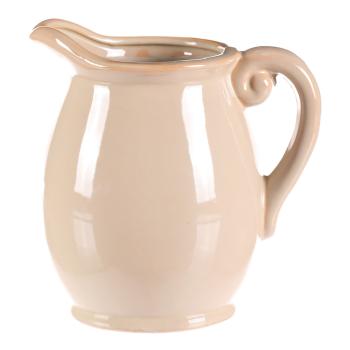 AUTRONIC KEX6009 CRM-S Váza keramická - tvar džbán, malá, barva krémová