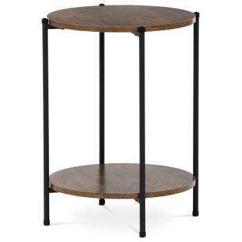 AUTRONIC CT-G1005 OLW Přístavný stolek, MDF, dekor staré dřevo, kov, černý lak