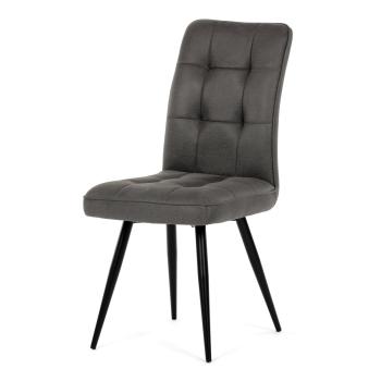 AUTRONIC DCL-D1250 GREY3 Židle jídelní, šedá látka v dekoru broušené kůže, černý kov