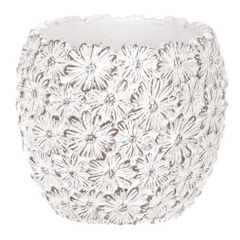 AUTRONIC GD641-S WT Obal betonový - květinový vzor, kulatý, barva bílá