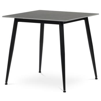 AUTRONIC HT-398M GREY Stůl jídelní 80x80 cm, keramická deska šedý mramor, černé kovové nohy