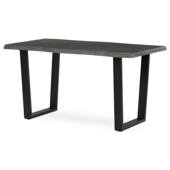 AUTRONIC HT-F4214 GREY Stůl jídelní, 140x80x75 cm, MDF deska, dekor šedý dub, kovová nohy ve tvaru U