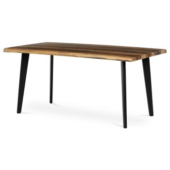 AUTRONIC HT-F4416 OLW Stůl jídelní, 160x90x75 cm, MDF deska, dekor staré dřevo, kov, černý lak
