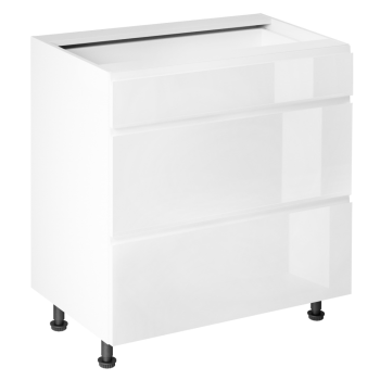 KONDELA Spodná skrinka, biela/biela extra vysoký lesk HG, AURORA D80S3