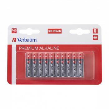 VERBATIM BATERIA ALKALICKA, TUZKOVA, AAA, 1.5V, BLISTER, 20-PACK, 49876