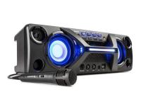 AUNA ULTRASONIC BT, BOOMBOX, BLUETOOTH, 2 X 20 W, LCD DISPLEJ, FUNKCIA KARAOKE, CIERNY, 10032633