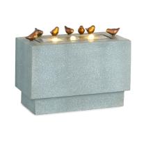 BLUMFELDT WATERBIRDS, ZAHRADNA FONTANA, LED, 60 X 47 X 30 CM, CEMENT, HLINIK, SIVA, 10034809