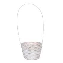 AUTRONIC XJ7007-WH Obal na květiny- oválný truhlík, bambusové proutí. Šedivá barva. Včetně igel vlo