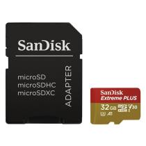 SANDISK 173424 EXTREME PLUS MICRO SDHC 32 GB 100 MB/S A1 CLASS 10 UHS-I V30, ADAPTER
