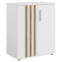 KONDELA Komoda, 2D, biela/dub artisan, TOLIS TYP 1