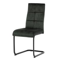 AUTRONIC DCL-D1275 GRN4 Židle jídelní, zelený samet, černá pohupová podnož