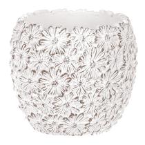 AUTRONIC GD641-S WT Obal betonový - květinový vzor, kulatý, barva bílá