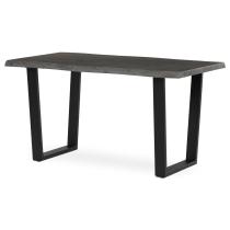 AUTRONIC HT-F4214 GREY Stůl jídelní, 140x80x75 cm, MDF deska, dekor šedý dub, kovová nohy ve tvaru U
