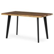 AUTRONIC HT-F4413 OLW Stůl jídelní, 130x80x75 cm, MDF deska, dekor staré dřevo, kov, černý lak