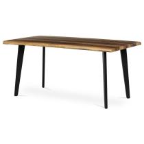 AUTRONIC HT-F4416 OLW Stůl jídelní, 160x90x75 cm, MDF deska, dekor staré dřevo, kov, černý lak