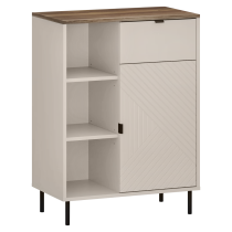 KONDELA Nízky regál, kašmír/dub castello, EYCO 1D1S