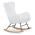 AUTRONIC AK-376 WT2 Křeslo houpací, potah bílá látka, dřevěné nohy, masiv kaučukovník