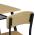AUTRONIC AUT-O2222 OAK Jídelní set (1+4), MDF dekor dub, čtyřnohá kovová podnož, černý matný lak