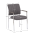 KONDELA Zasadacia stolička, sivohnedá Taupe, ekokoža/chróm, FLORIN