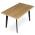 AUTRONIC HT-F4413 OAK Stůl jídelní, 130x80x75 cm, MDF deska, dekor divoký dub, kov, černý lak