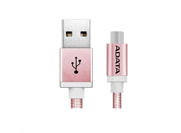 ADATA AMUCAL-100CMK-CRG MICRO USB KABEL PLETENY 1M ROSE GOLD