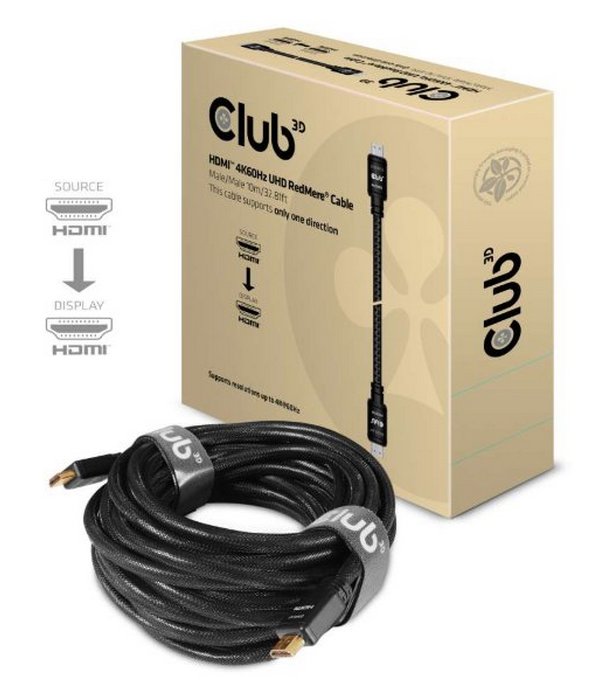 CLUB3D HIGH SPEED HDMI 2.0 4K60HZ UHD REDMERE CABLE 10M