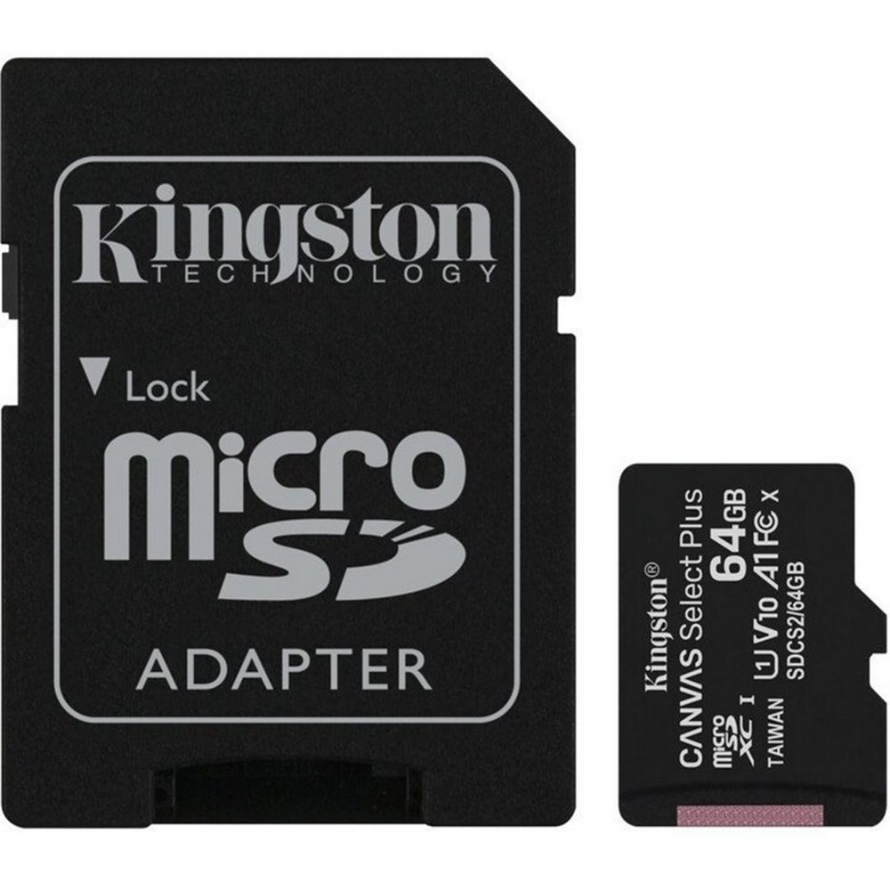KINGSTON 64GB MICROSDXC CANVAS SELECT PLUS A1 CL10 100MB/S + ADAPTER, SDCS2/64GB posledný kus