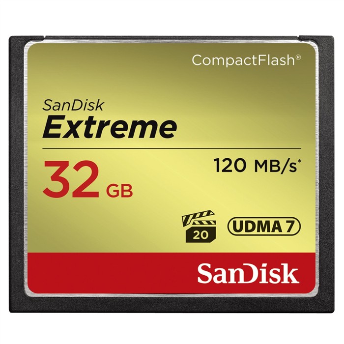 SANDISK EXTREME CF 32 GB 120 MB/S ZAPIS 85 MB/S SDCFXSB-032G-G46